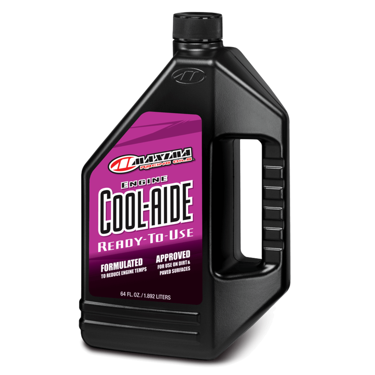 Black container of Maxima Cool-Aide engine coolant on a white background