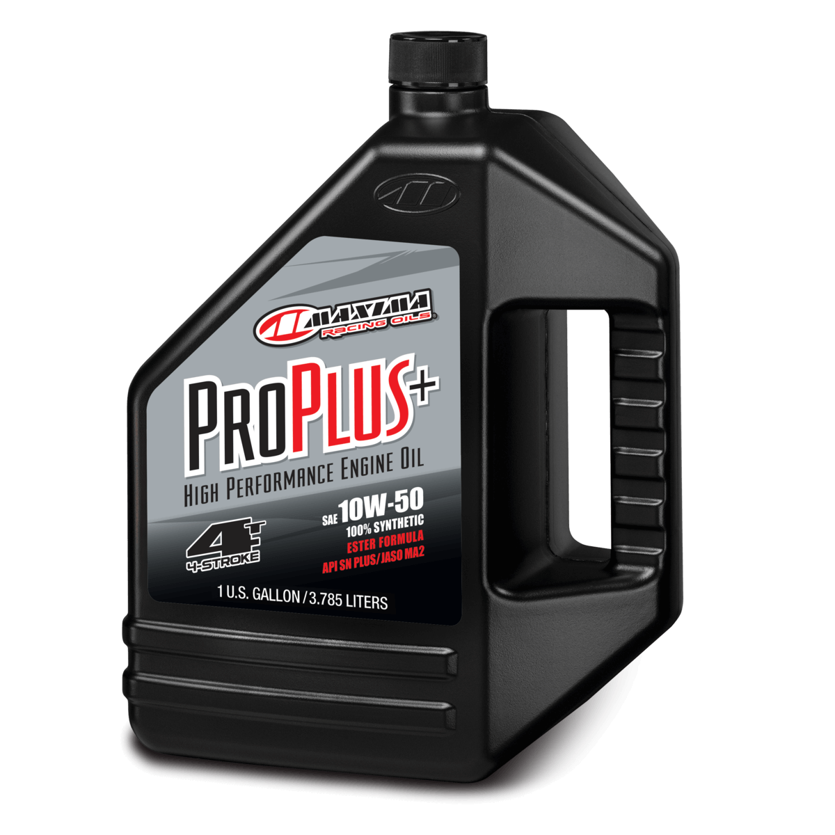 Maxima ProPlus+ high performance engine oil bottle on a white background
