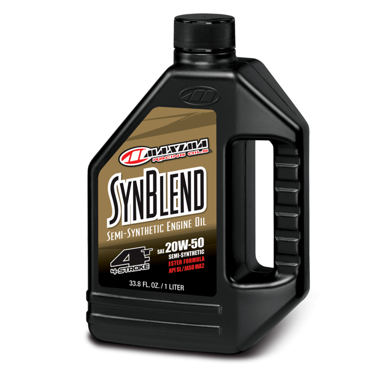 Maxima SynBlend semi-synthetic engine oil bottle on a white background