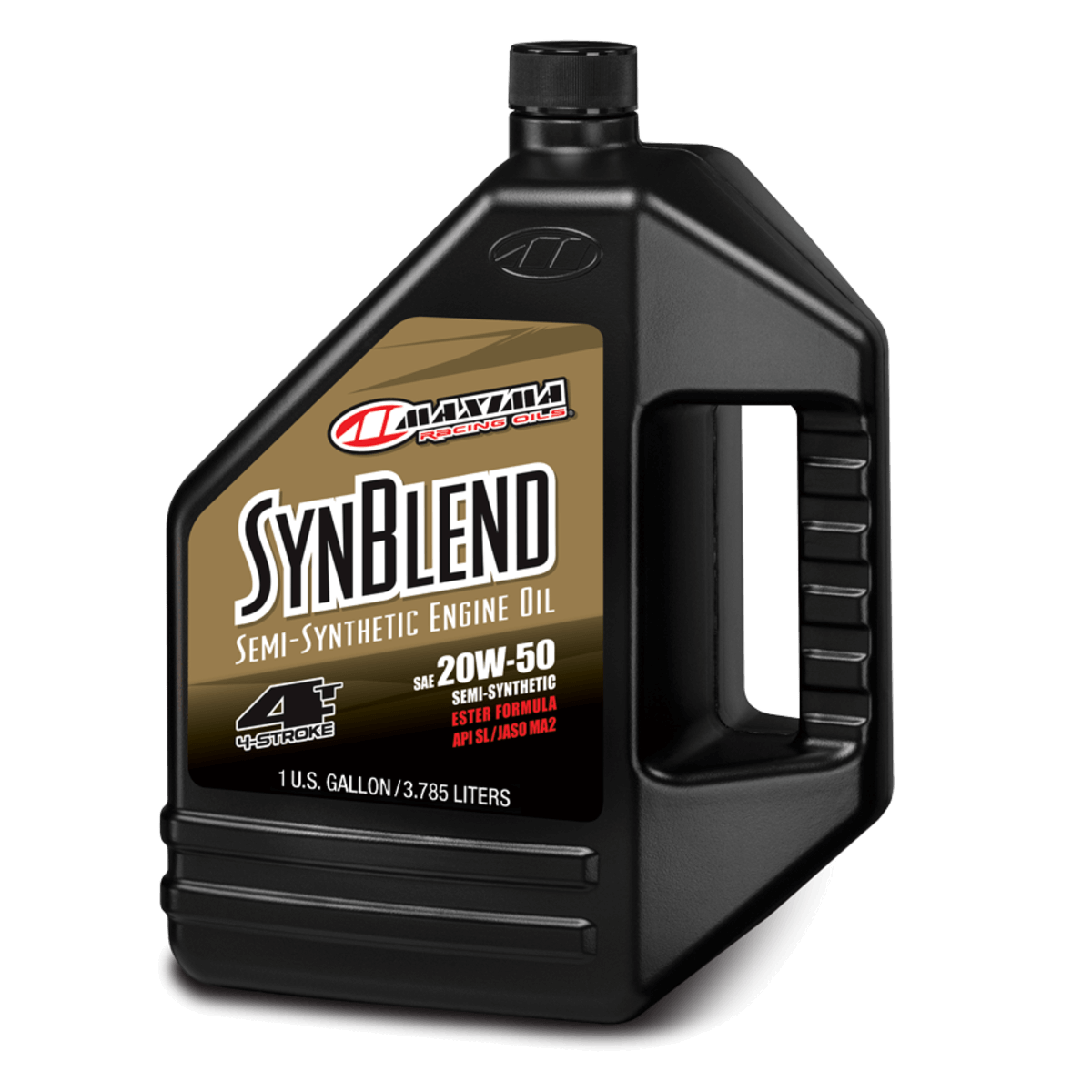 Maxima SynBlend semi-synthetic engine oil bottle on a white background