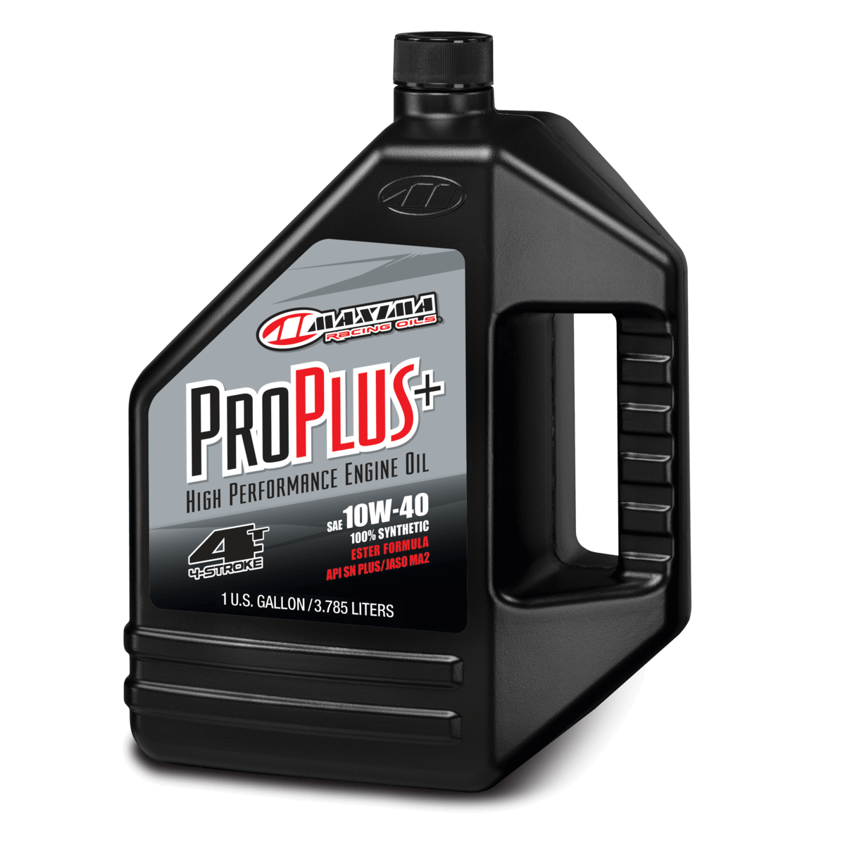 Maxima ProPlus+ high performance engine oil bottle on a white background