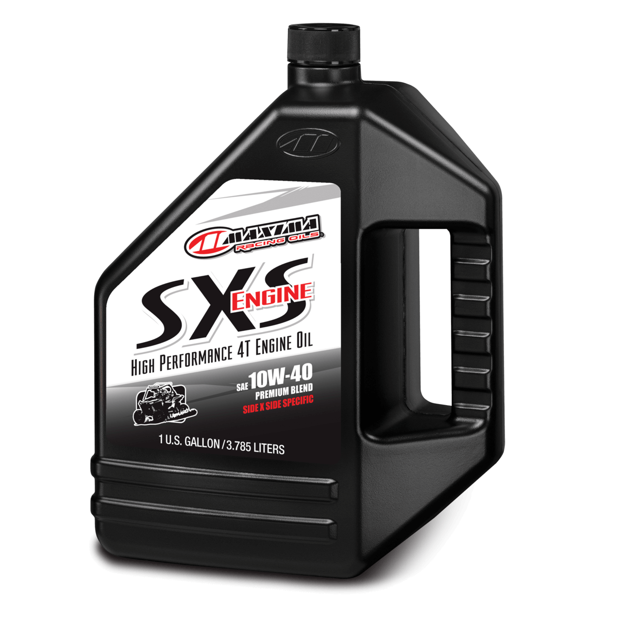 Maxima SXS Engine oil bottle on a white background