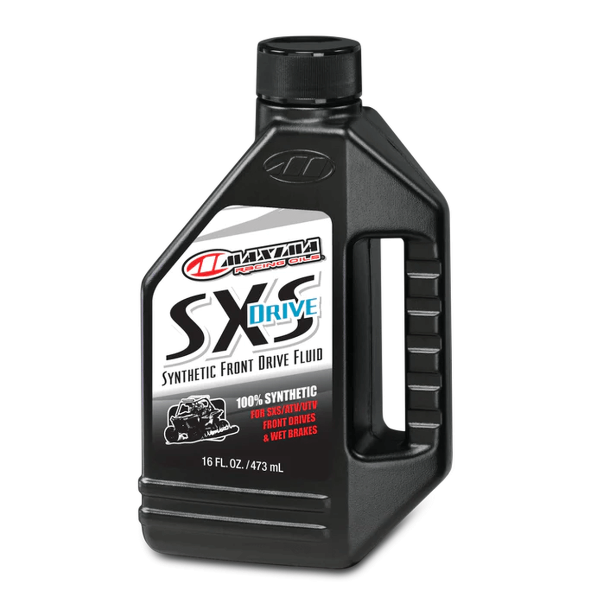 Maxima SXS Drive synthetic front drive fluid bottle on a white background