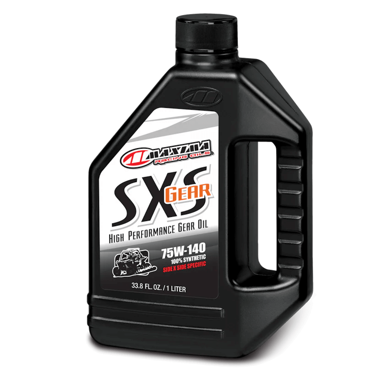 Maxima SXS Gear high performance gear oil bottle on a white background