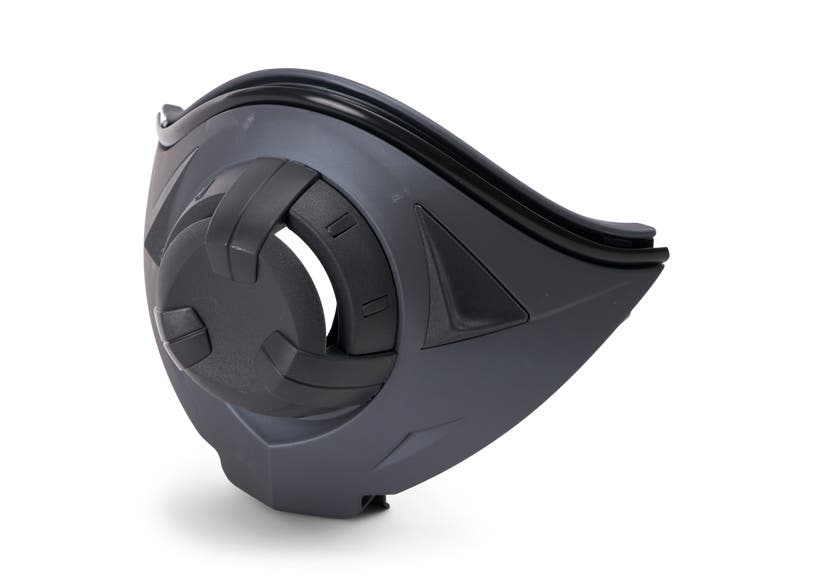 Ski-Doo Can-Am BV2S helmet jaw kit replacement part, side view of black plastic mouth vent piece