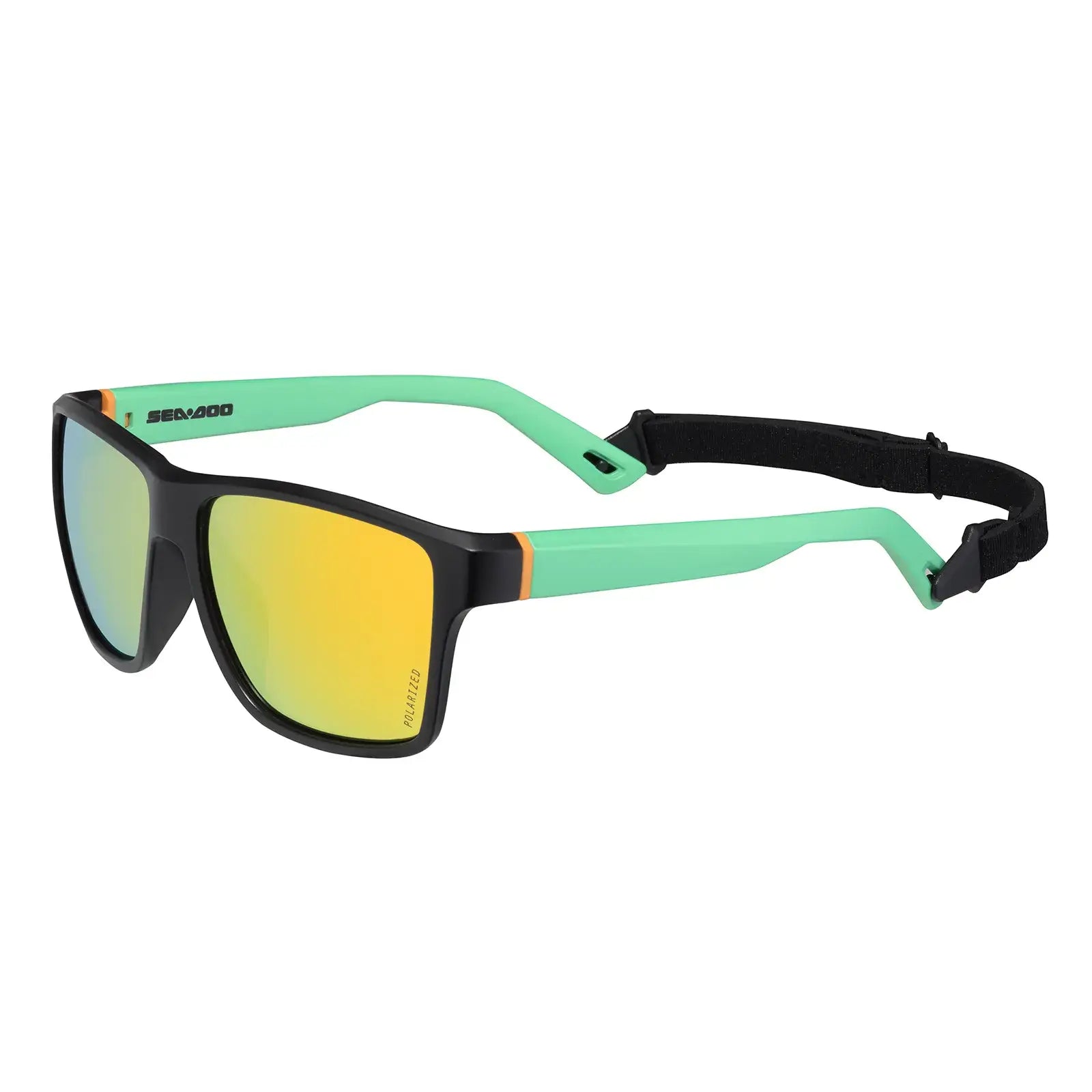 Polarized Sea-Doo sunglasses on white background