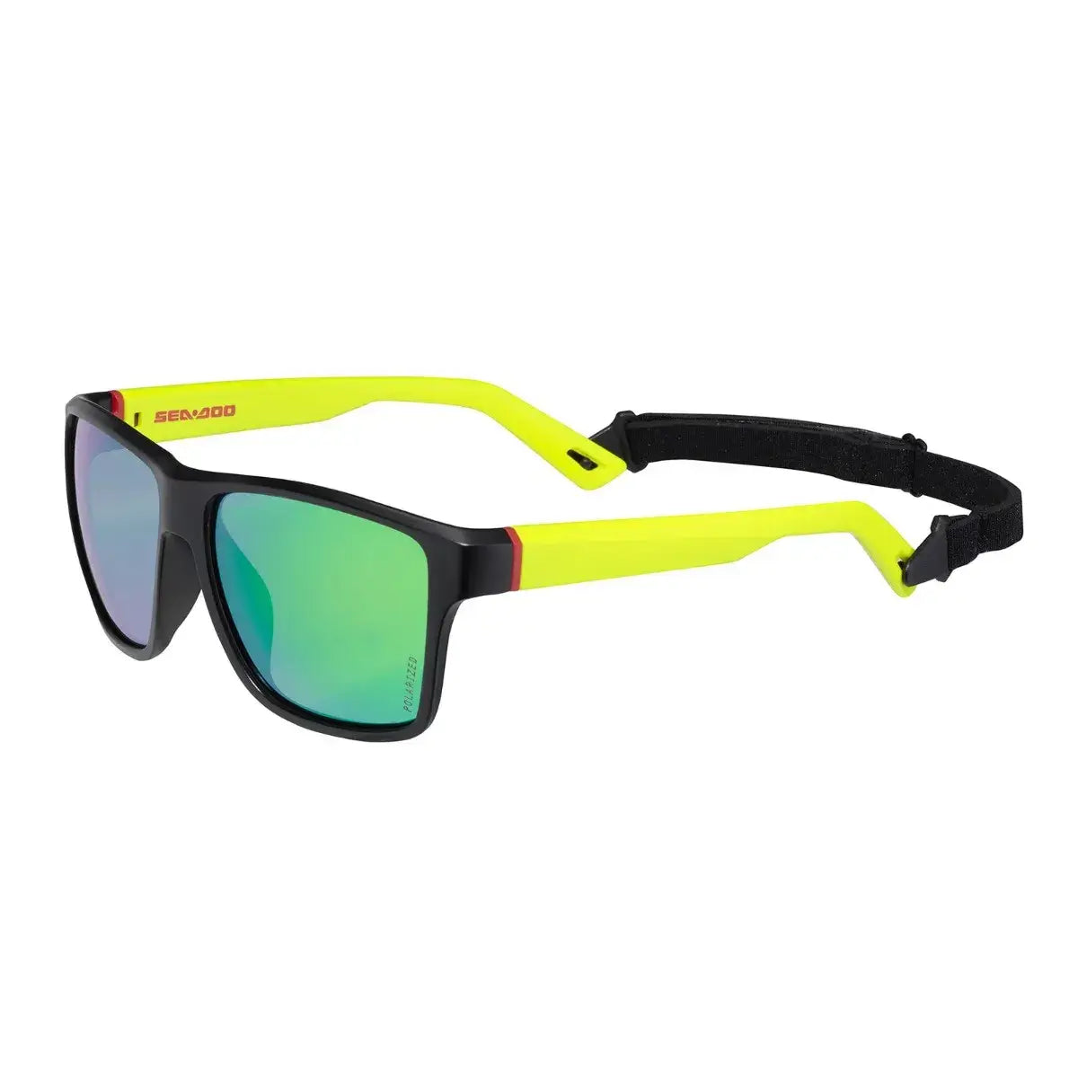 Polarized Sea-Doo sunglasses on white background