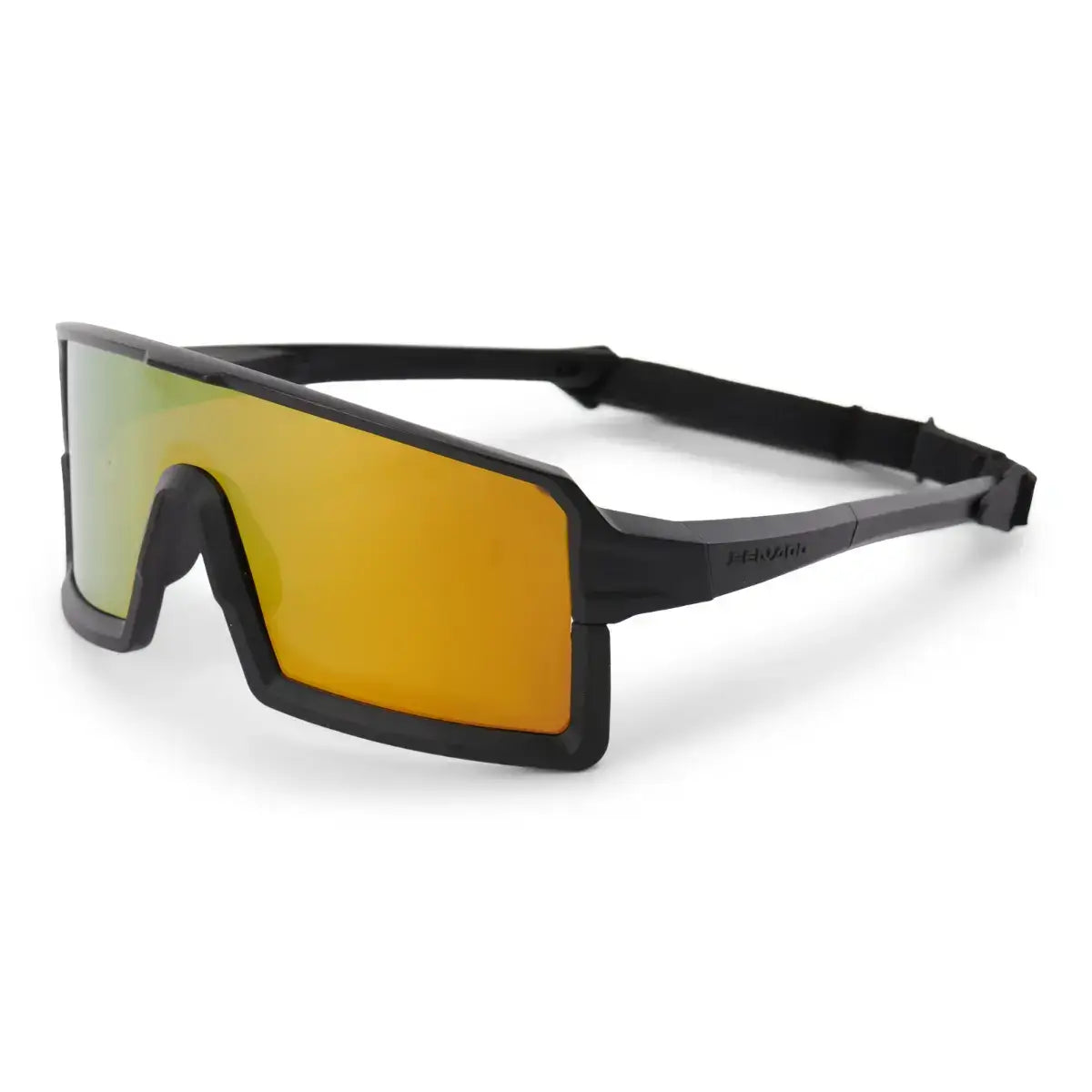Sea-Doo High Tide Polarized Floating Sunnies black frame gold mirrored lens angled view