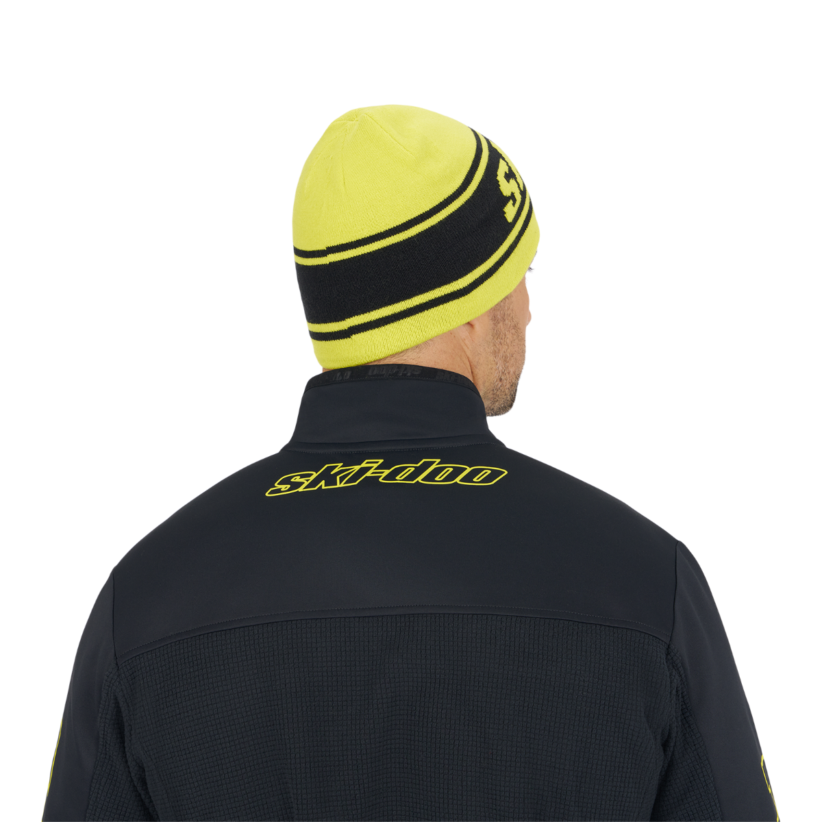 Ski-Doo Unisex Reversible Beanie in Hi-Vis Yellow, reversed side