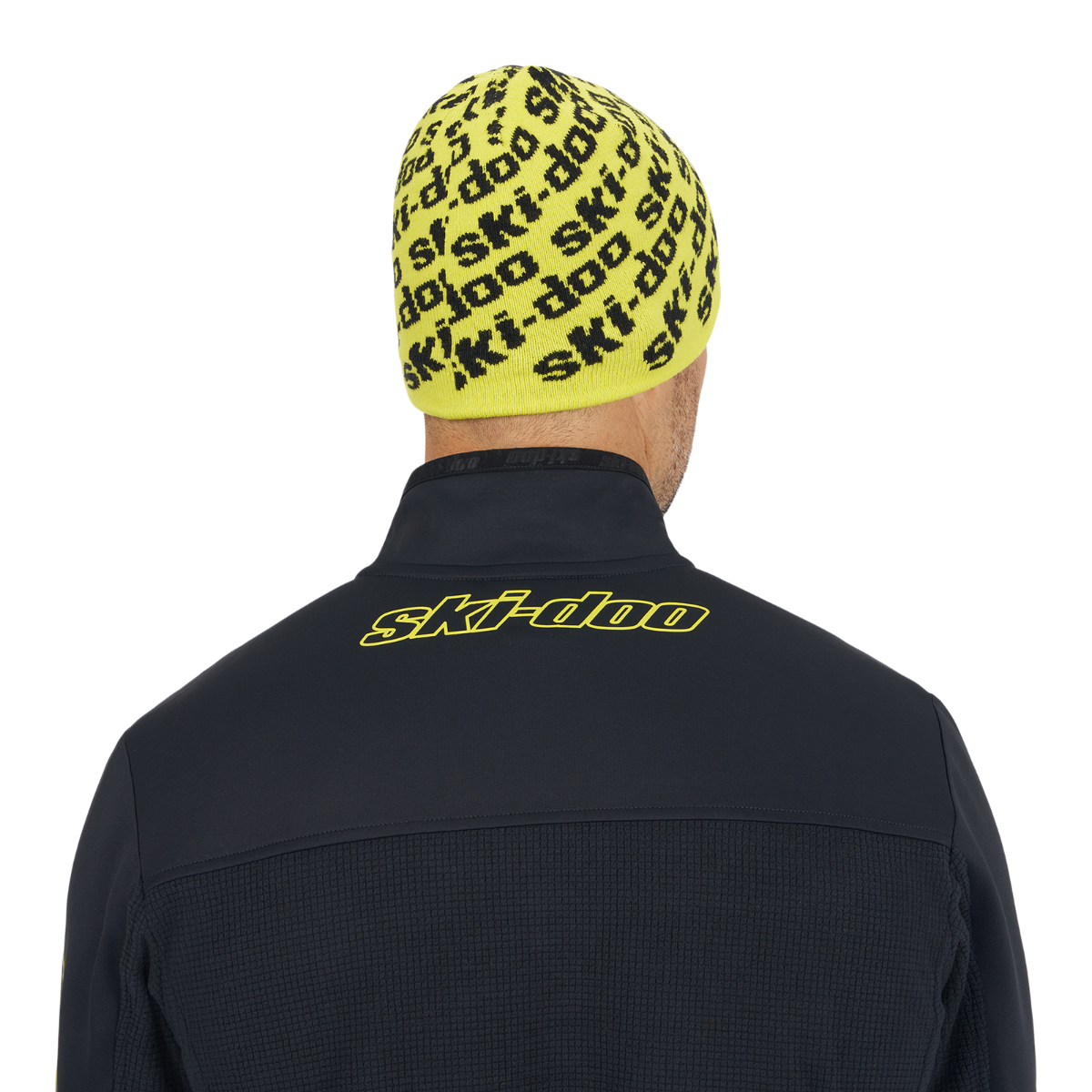Ski-Doo Unisex Reversible Beanie in Hi-Vis Yellow, back