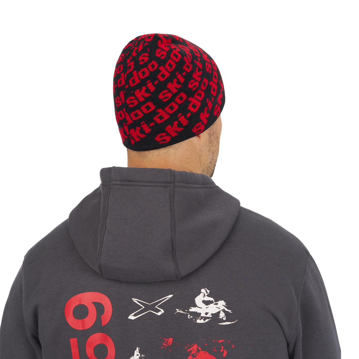 Ski-Doo Unisex Reversible Beanie in Red, back