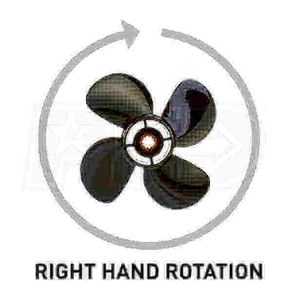 Propeller with right hand rotation label on a white background