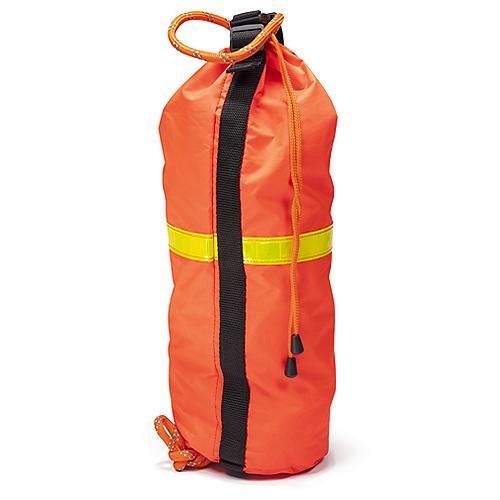 Seachoice Rescue Line Throw Bag 60 Foot, High-visibility red bag with yellow reflective strip, 50-45443