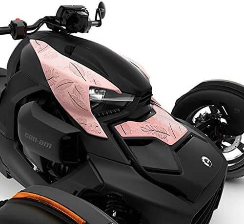 Black and pink Can-Am vehicle on a white background