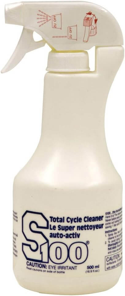 S100 total cycle cleaner spray bottle on a white background
