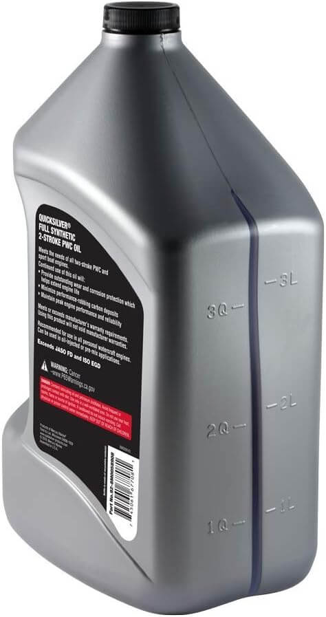 Quicksilver 8M0058908 Full Synthetic 2-Stroke PWC Marine Engine Oil rear view
