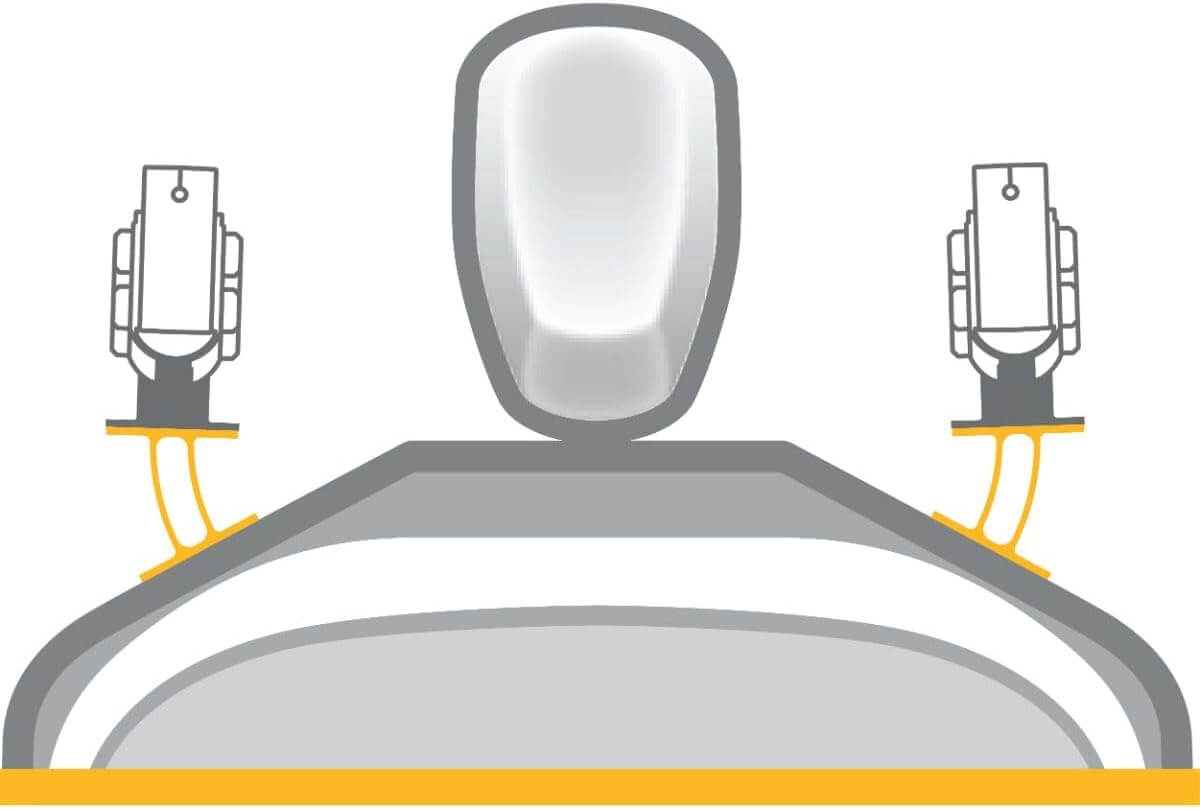 Minn Kota 1810371 Raptor Direct Mount Angle Bracket, Black mounted on a boat with optimal deployment angle.