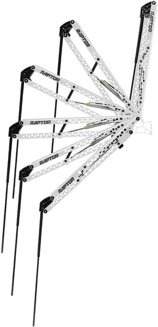 Minn Kota 1810621 Raptor Shallow Water Anchor with Active Anchoring, 8', White showcased with extended arms.