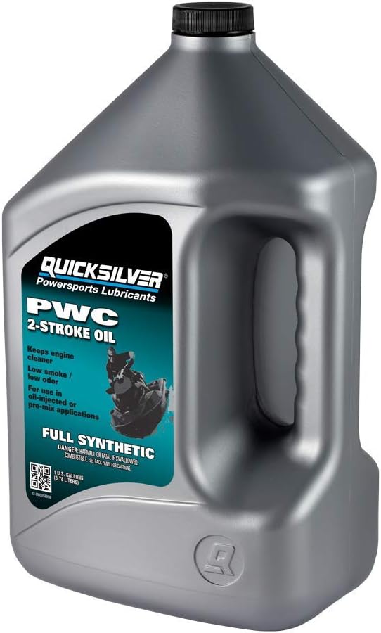 Quicksilver 8M0058908 Full Synthetic 2-Stroke PWC Marine Engine Oil, 1 Gallon