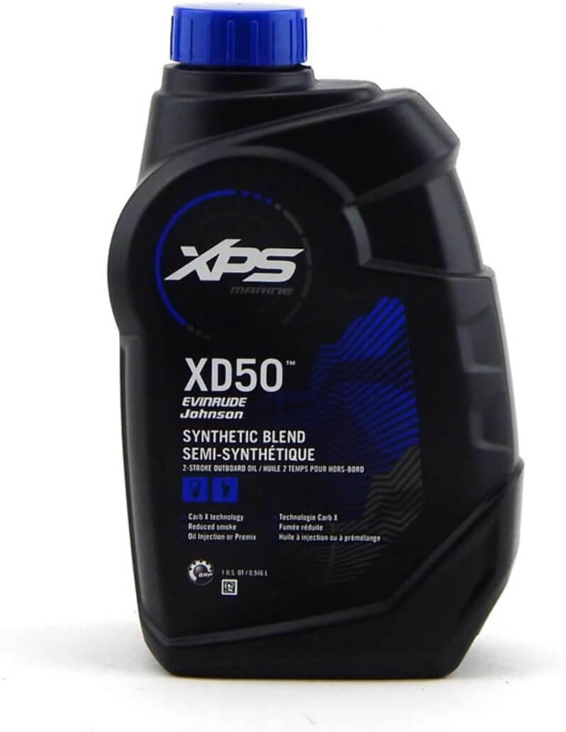 XPS synthetic blend engine oil bottle on a white background