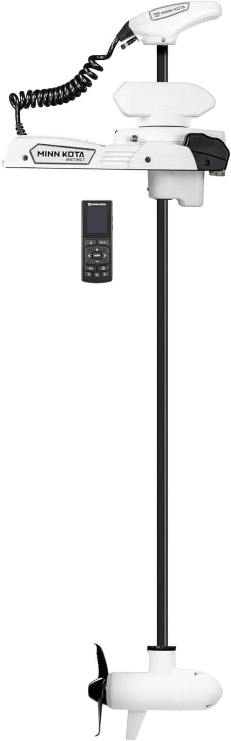 Minn Kota 1358561 Riptide Instinct Quest Series Bow Mount Saltwater Trolling Motor, 90 / 115 lbs. Thrust, 72" Shaft, 24 / 36 Volts, White w/Handheld Remote