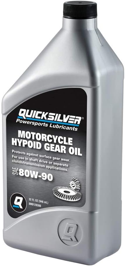 Quicksilver 8M0128380 80W-90 Motorcycle Hypoid Gear Oil, 1 Quart