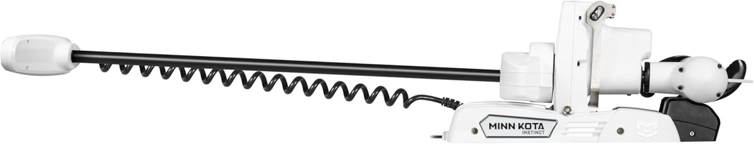 Moteur de pêche à la traîne d'eau salée Minn Kota 1358561 Riptide Instinct Quest Series à montage avant, 90 / 115 lbs de poussée, arbre de 72", 24 / 36 Volts, blanc avec télécommande portative