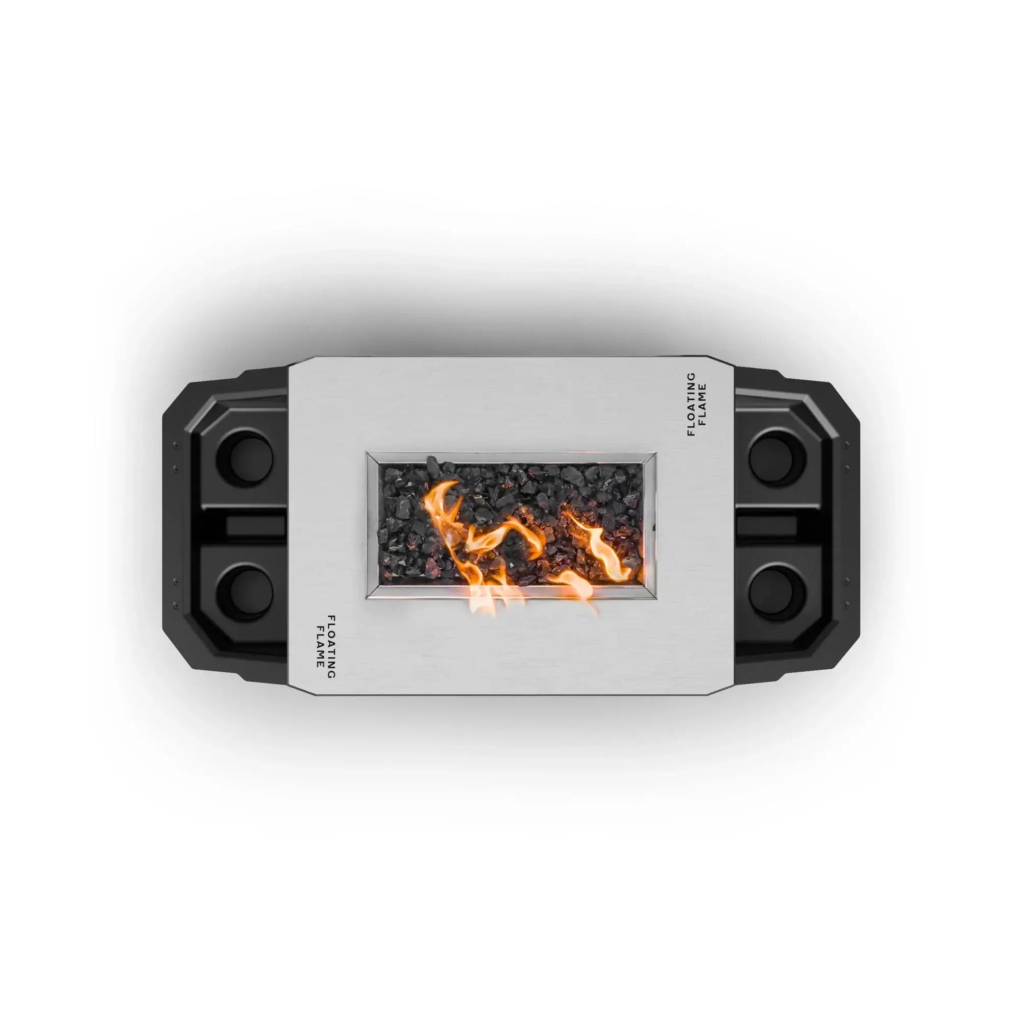 Floating Flame Portable Fire Pit top view with flame active