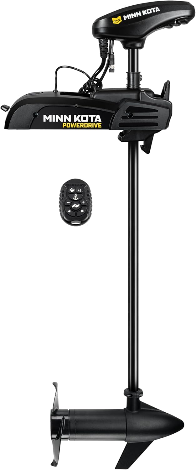 Moteur électrique de pêche à la traîne Minn Kota PowerDrive à montage sur proue avec GPS, poussée de 70 lb, arbre de 54 po, eau douce
