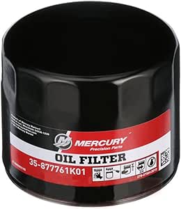 Black mercury oil filter on white background