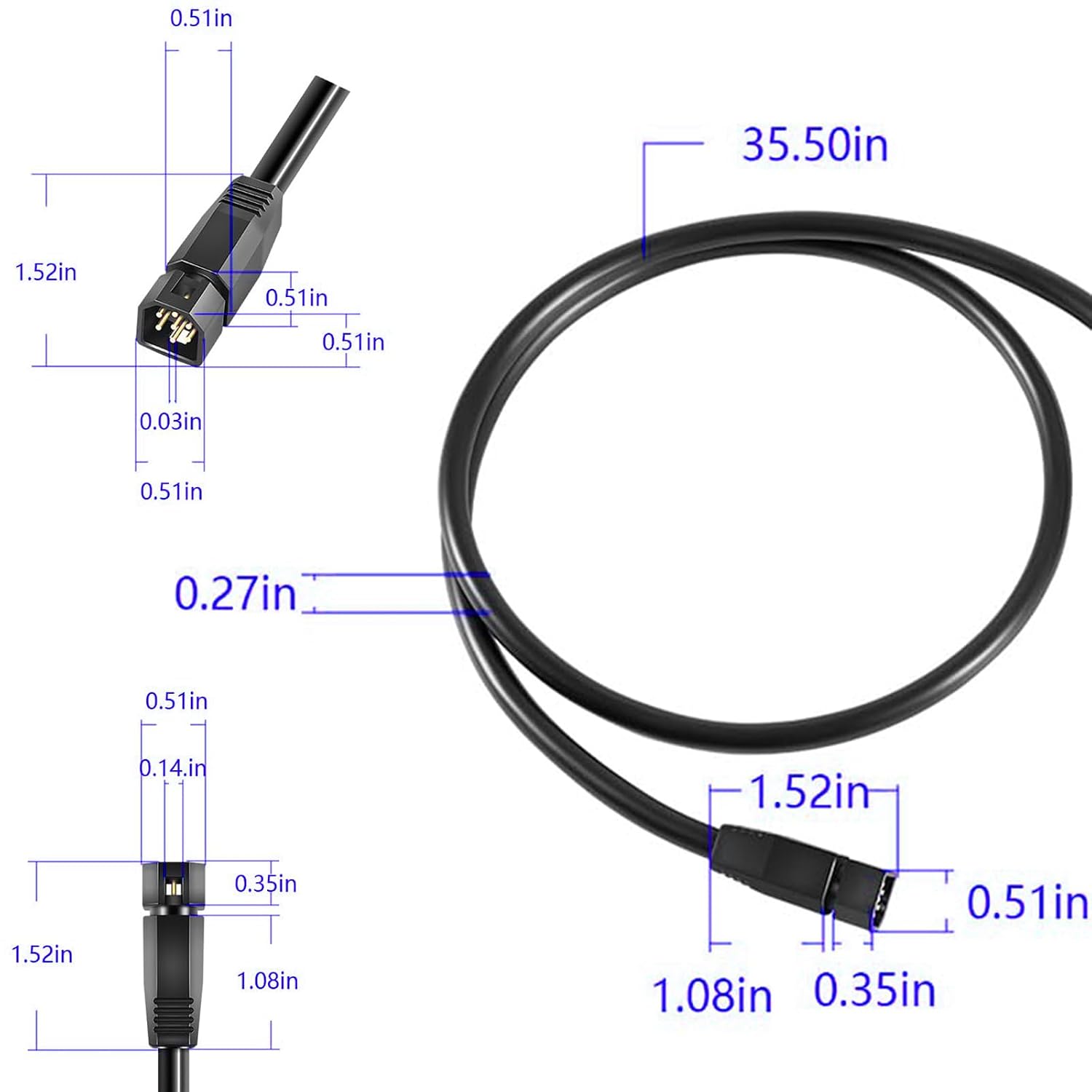 Humminbird MKR MI-1 HB Helix Adapter Cable, 1852088 Adapter Cable Compatible with Humminbird Helix 8, 9, 10, 12, 15 Fish Finder