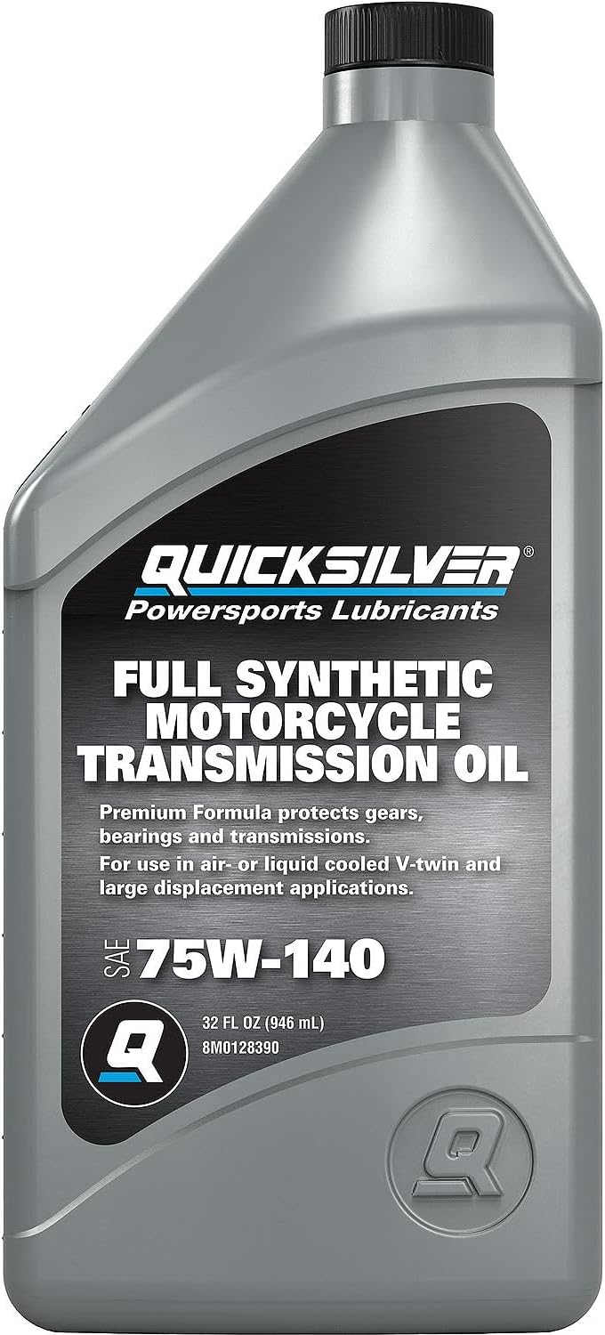 Quicksilver 8M0128390 75W-140 Motorcycle Transmission Oil, 1 Quart