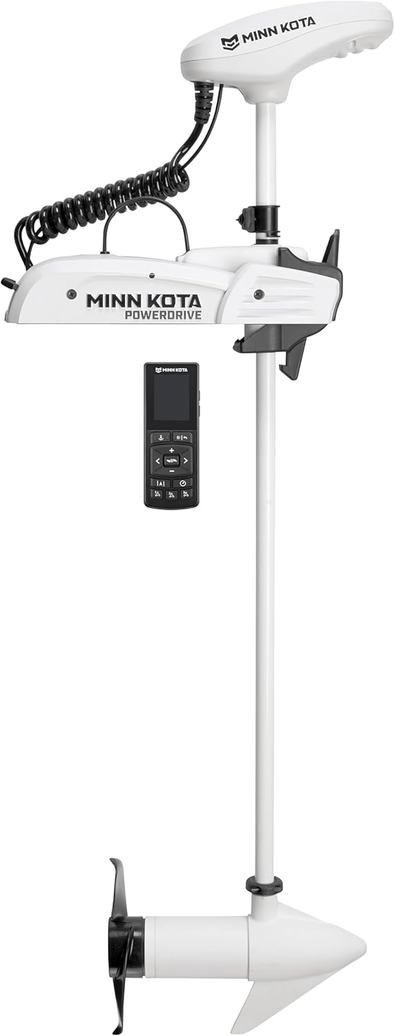 Minn Kota 1363576 Riptide Powerdrive Bow Mount Saltwater Trolling Motor w/Handheld Remote, 55 lbs. Thrust, 54" Shaft, 12 Volts