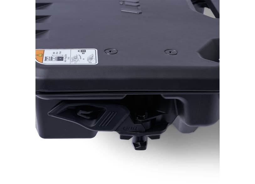 Can-Am LinQ Tool Kit case with quick-release latch mount, close-up view