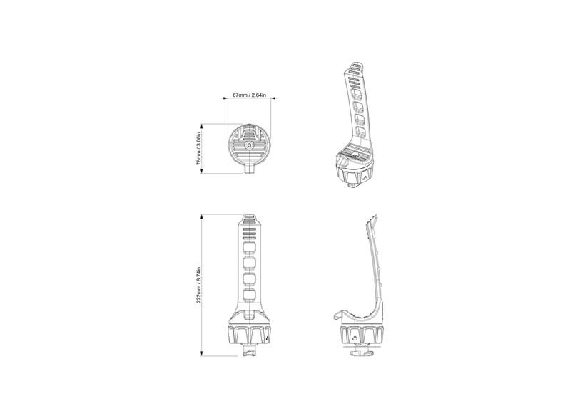 Can-Am LinQ Tool Holder technical diagram showing dimensions and multiple angles
