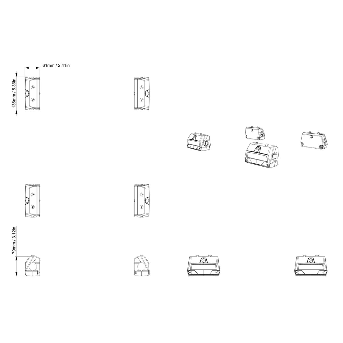Can-Am Defender Cargo Rack Mounting Kit dimensions drawing, 715010078