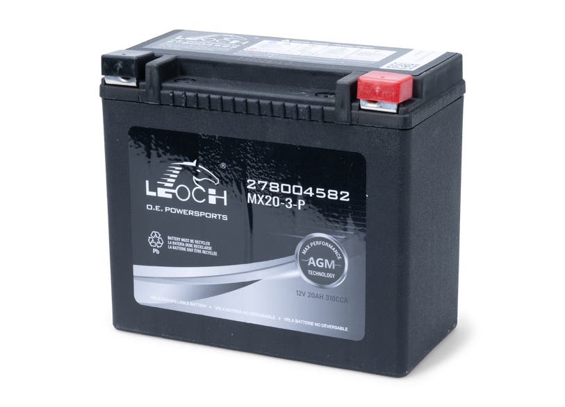 Can-Am Leoch MX20-3-P 12V 20AH 310CCA AGM powersports battery front view
