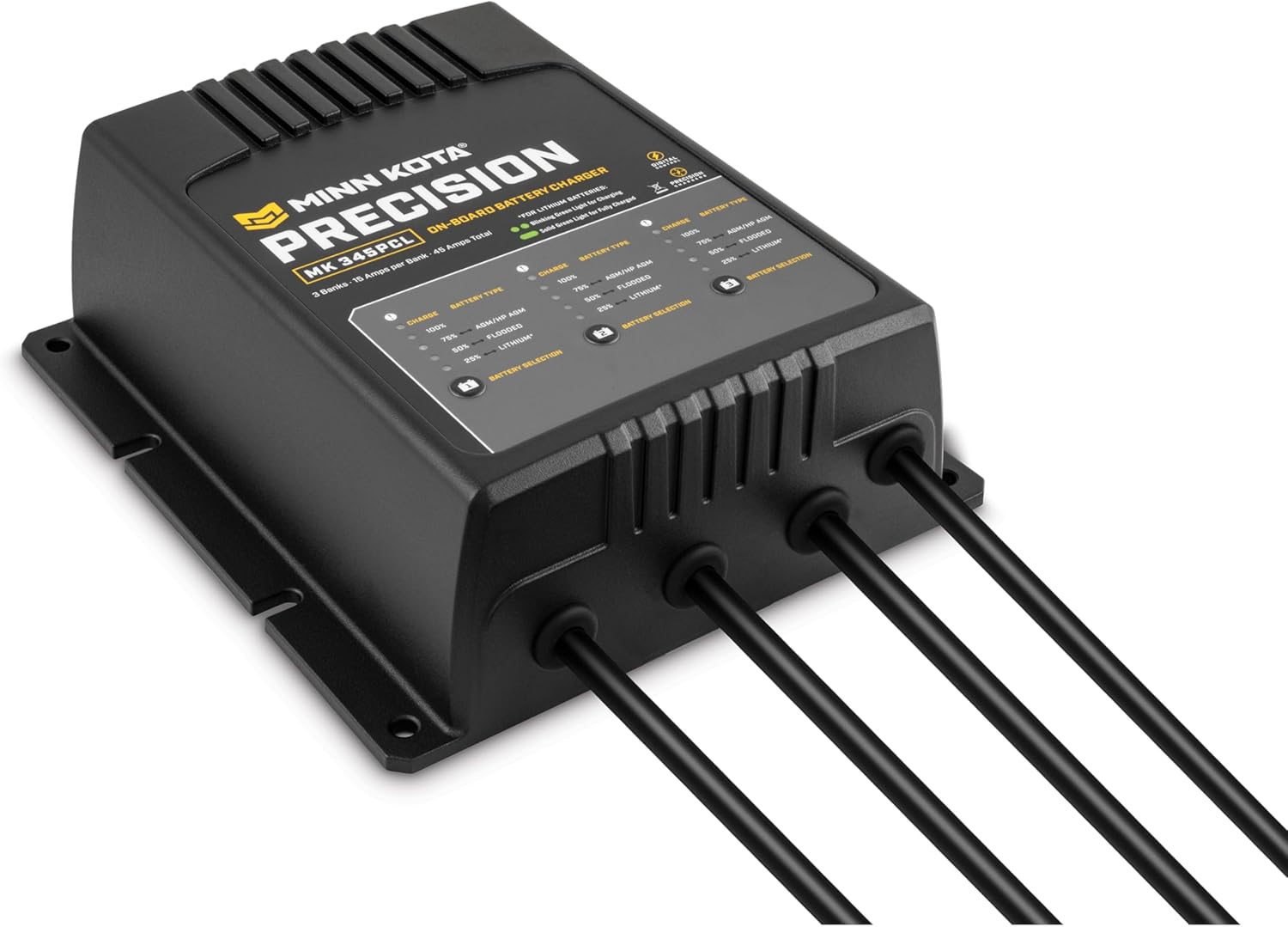 Minn Kota 1833454 On-Board Precision Chargers, 3 Banks, 15 Amps