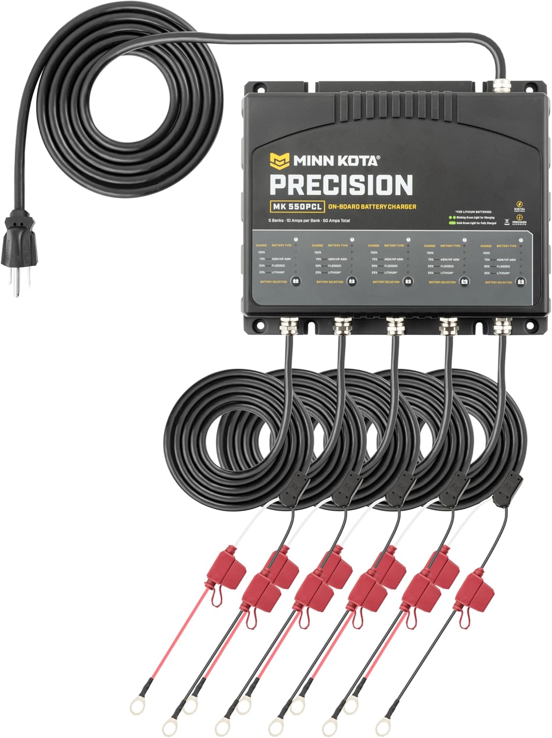 Minn Kota 1835500 On-Board Precision Battery Charger, 50A, 5 Banks