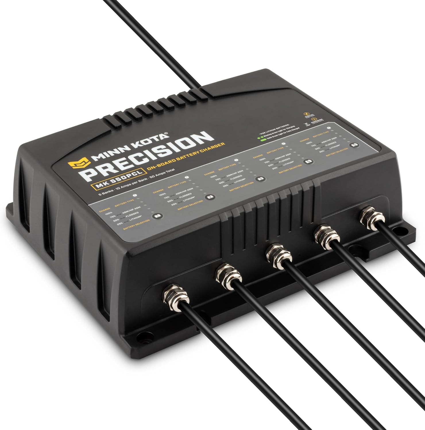 Minn Kota 1835500 On-Board Precision Battery Charger, 50A, 5 Banks