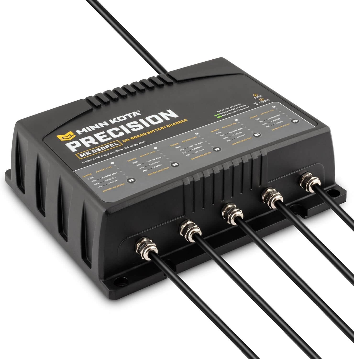 Minn Kota 1835500 On-Board Precision Battery Charger, 50A, 5 Banks