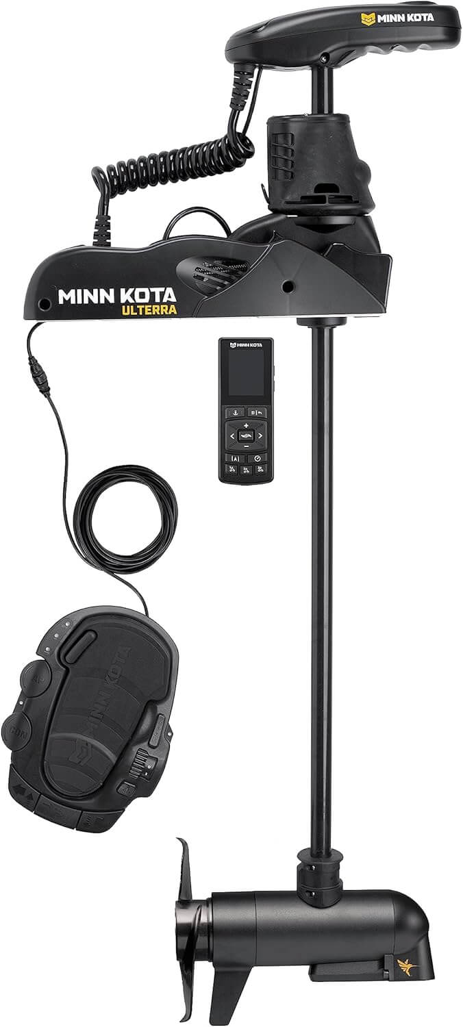 Minn Kota 1358970 Ulterra Bow Mount Freshwater Trolling Motor, 80 lbs. Thrust, 45" Shaft, 24 Volts w/Handheld Remote, Foot Pedal & MEGA Down Imaging Sonar
