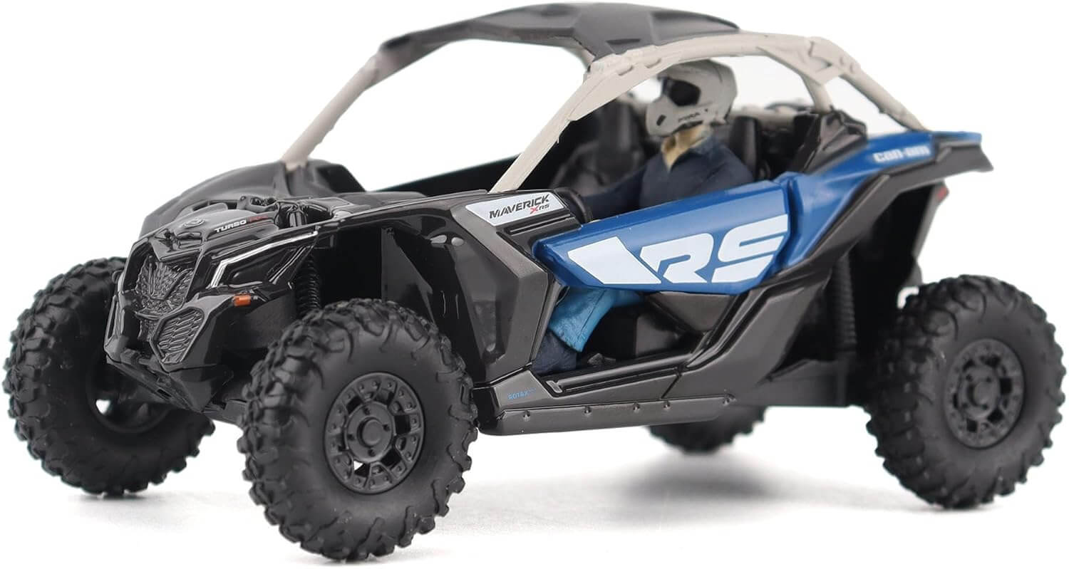 Model of a Can-Am Maverick X3 side-by-side vehicle on a white background