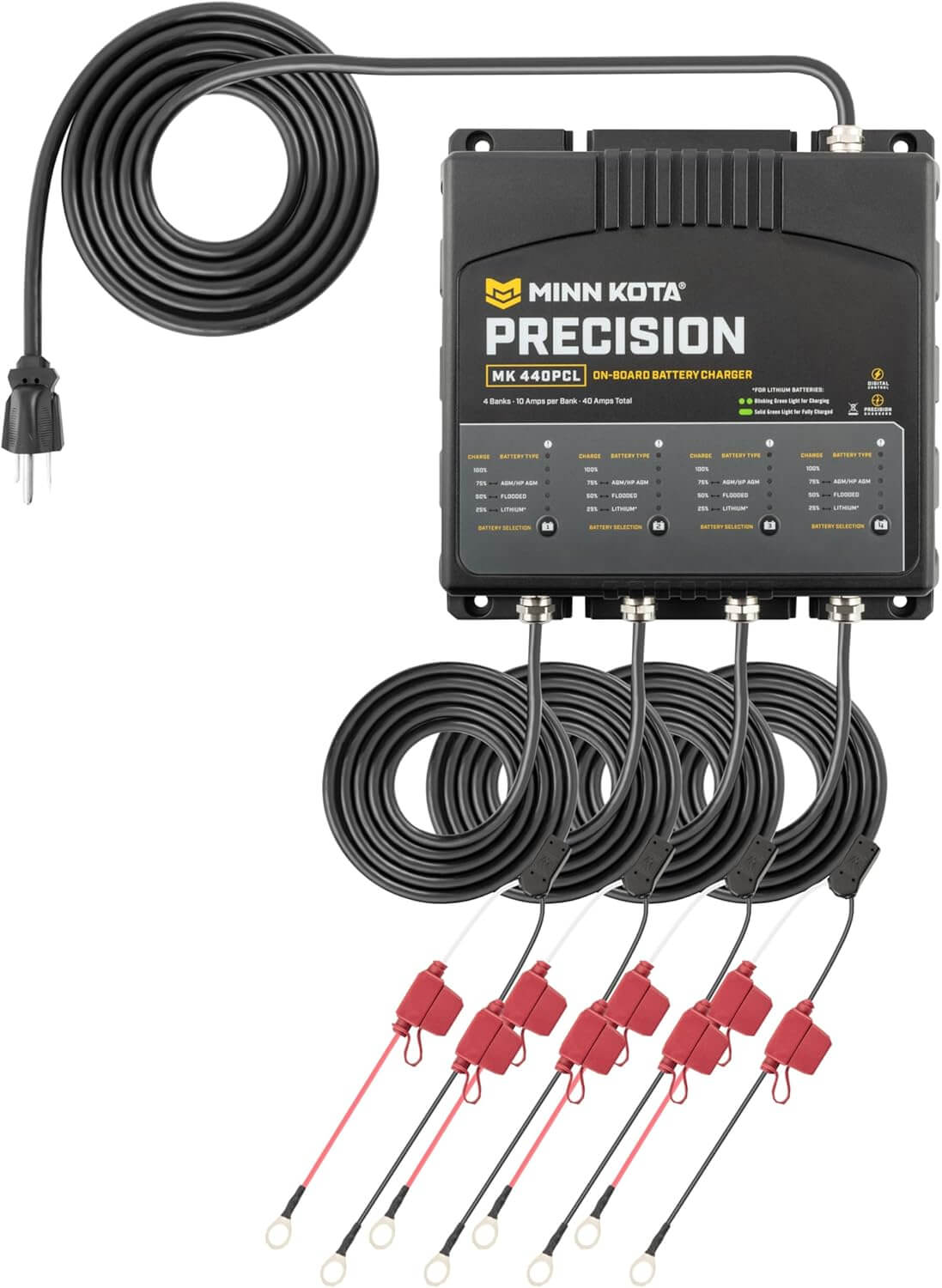Minn Kota 1834401 On-Board Precision Battery Charger, 40A, 4 Banks