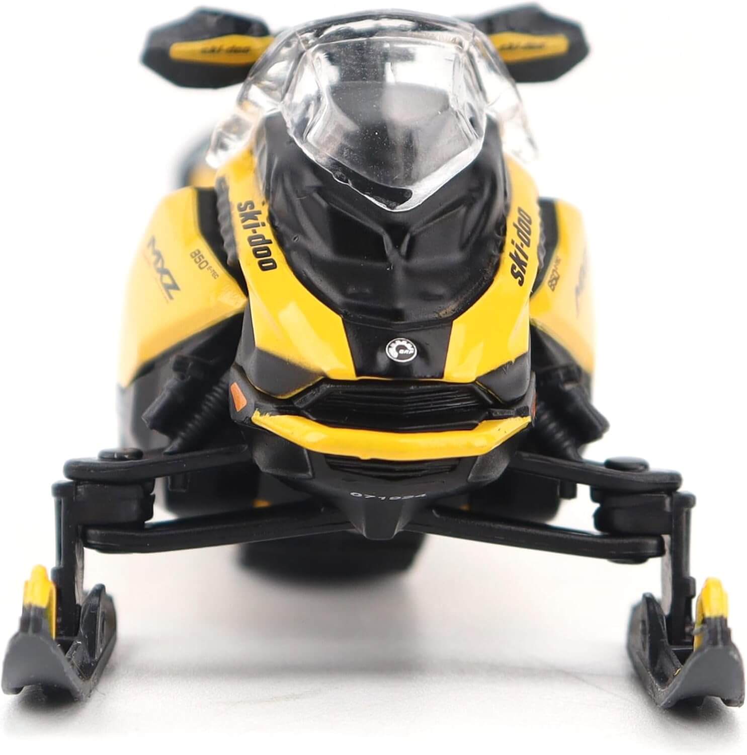 Modèle réduit BRP Bombardier à l'échelle 1:32 en métal moulé sous pression Ski-Doo MXZ Blizzard (segment sentier) + MXZ 120cc (modèle enfant), jaune néo 60022