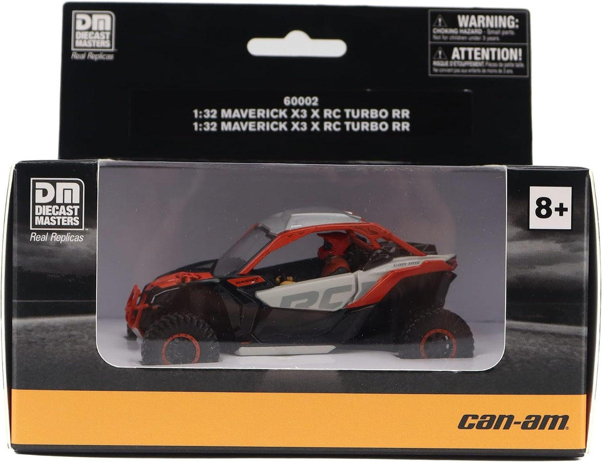 Diecast Masters Can-Am Maverick X3 X RC Turbo RR 1:32 diecast model, Chalk Gray & Magma Red #60002 – view 5