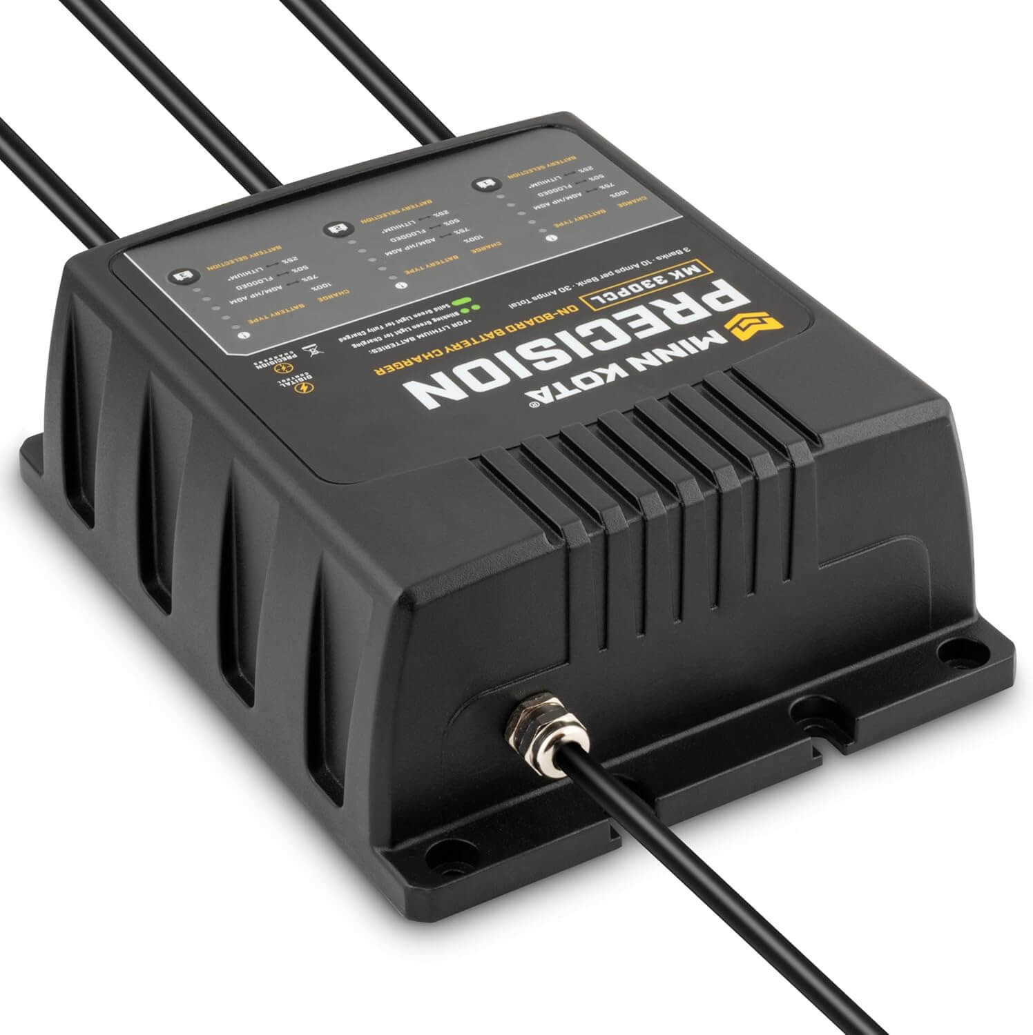 Chargeur de batterie de précision Minn Kota 1833301 embarqué, 30A, 3 bancs