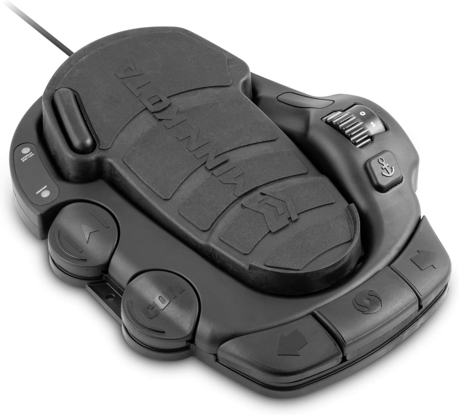 Minn Kota 1866077 Foot Pedal-Corded For Terrova / RT Terrova with steering controls and rotary speed dial.