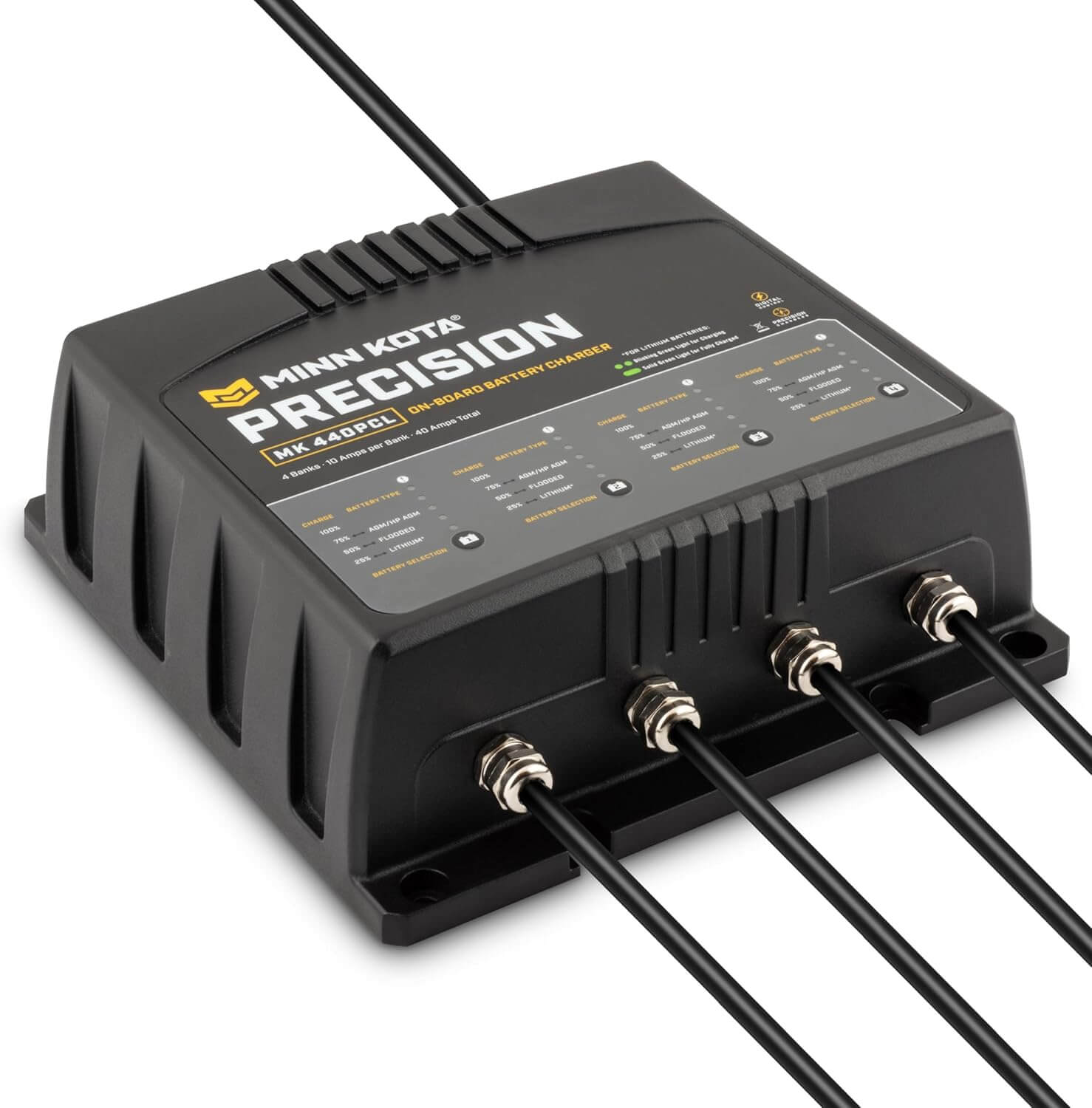Chargeur de batterie de précision Minn Kota 1834401, 40A, 4 banques