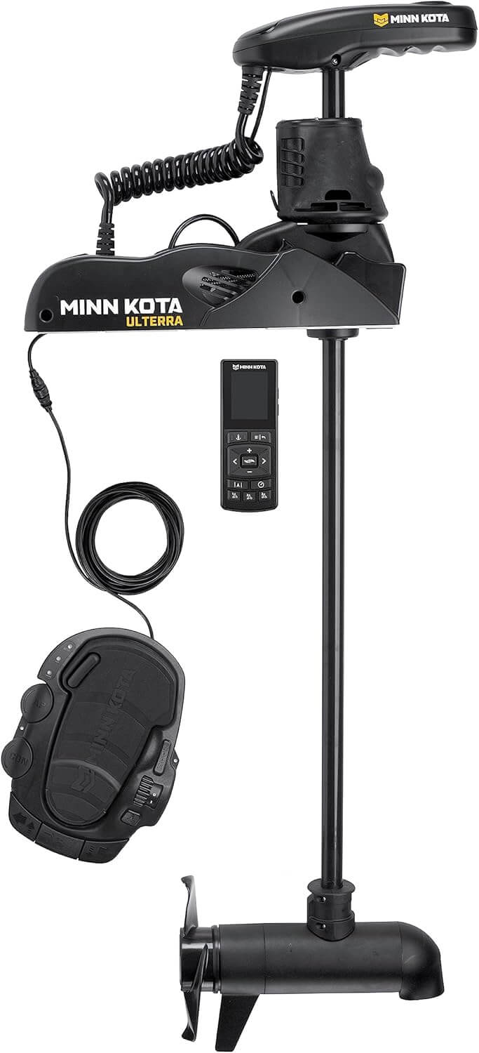 Minn Kota 1358976 Ulterra Bow Mount Freshwater Trolling Motor, 80 lbs. Thrust, 60" Shaft, 24 Volts w/Handheld Remote, Foot Pedal & Dual Spectrum CHRP Sonar